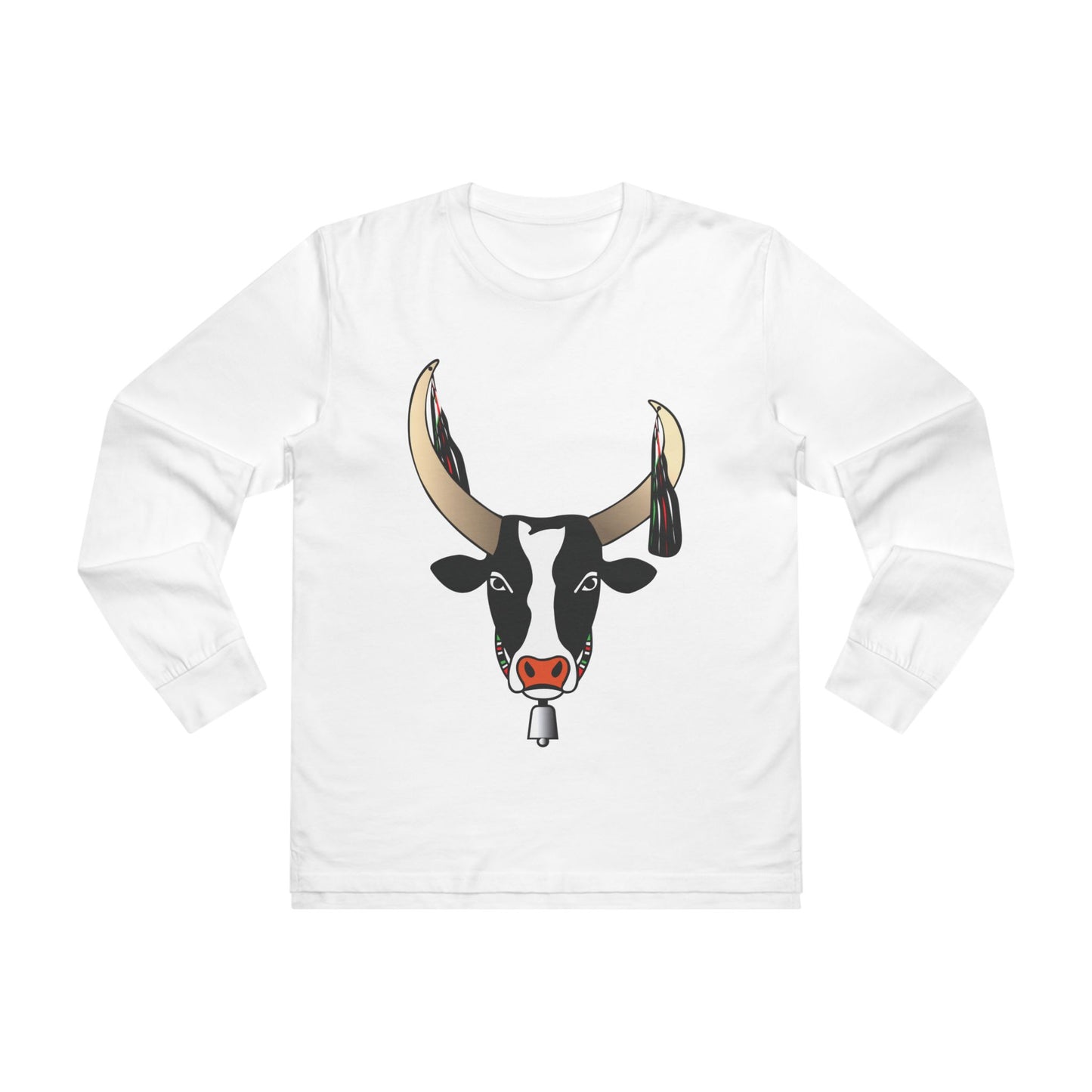 Men's Base Longsleeve Tee - Fun Cow Graphic, Perfect for Casual Wear, Gift for Farmers, Animal Lovers, Friends, Birthdays, Holidays