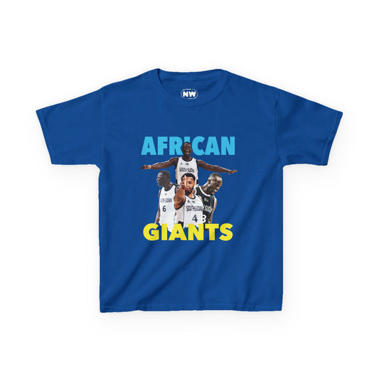Kids Cotton Tee | African Giants Design, Youth T-Shirt, Sports Apparel, Birthday Gift, Basketball Fanwear, Fun Casual Tee