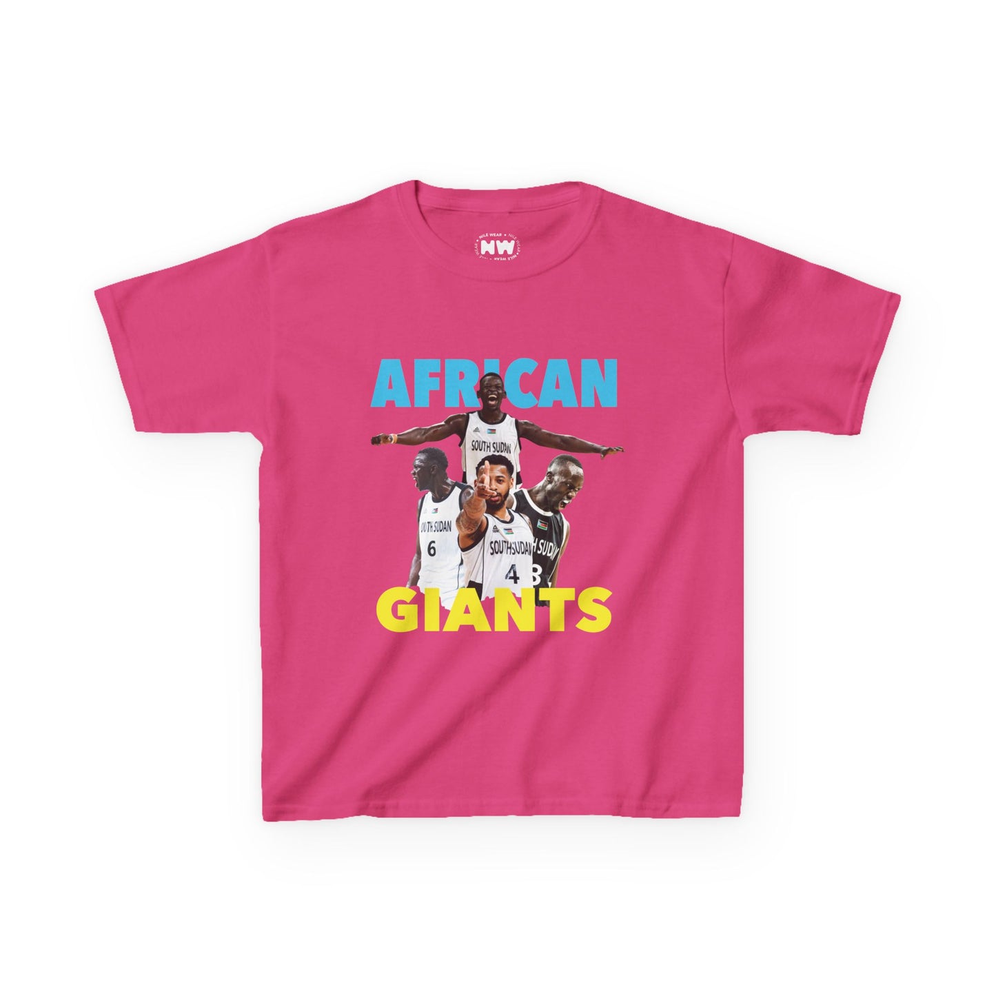 Kids Cotton Tee | African Giants Design, Youth T-Shirt, Sports Apparel, Birthday Gift, Basketball Fanwear, Fun Casual Tee