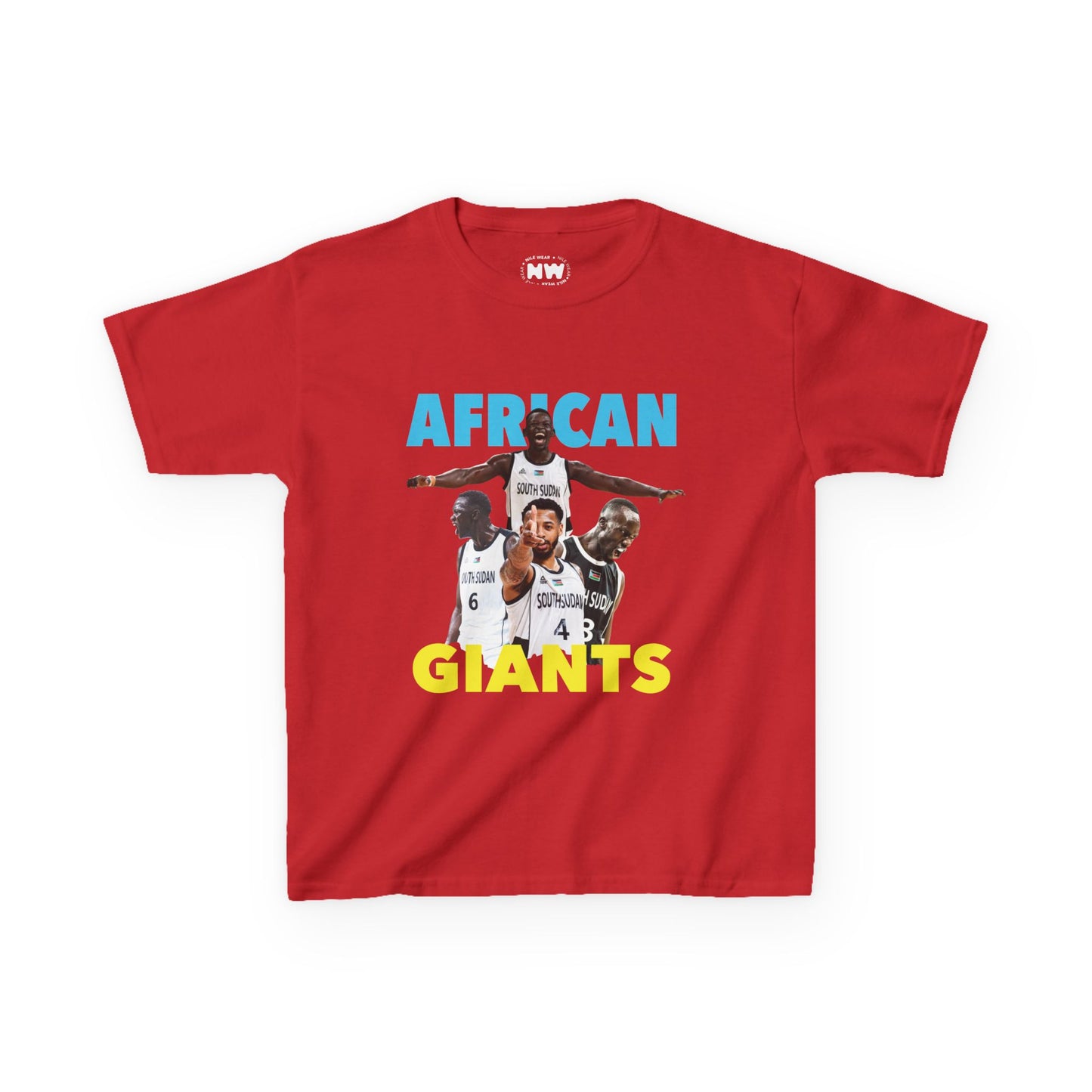 Kids Cotton Tee | African Giants Design, Youth T-Shirt, Sports Apparel, Birthday Gift, Basketball Fanwear, Fun Casual Tee