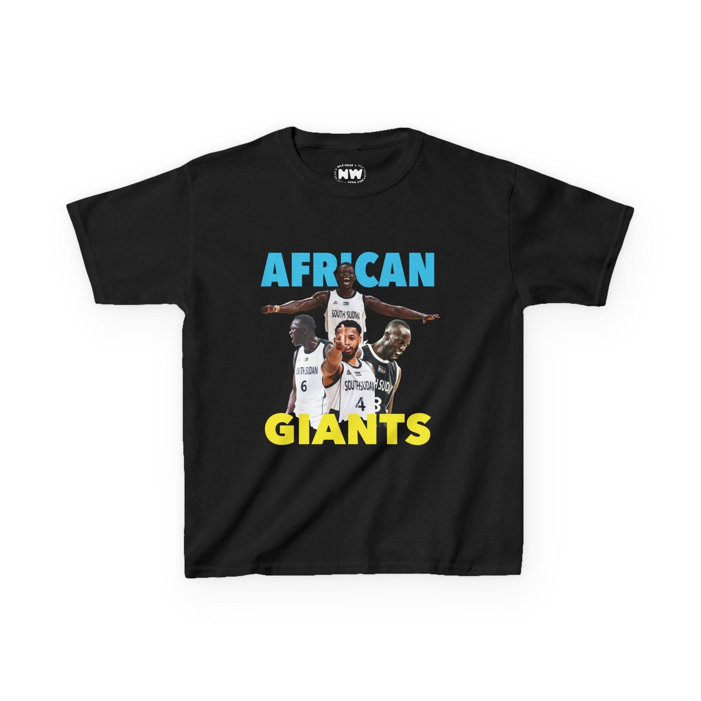 Kids Cotton Tee | African Giants Design, Youth T-Shirt, Sports Apparel, Birthday Gift, Basketball Fanwear, Fun Casual Tee