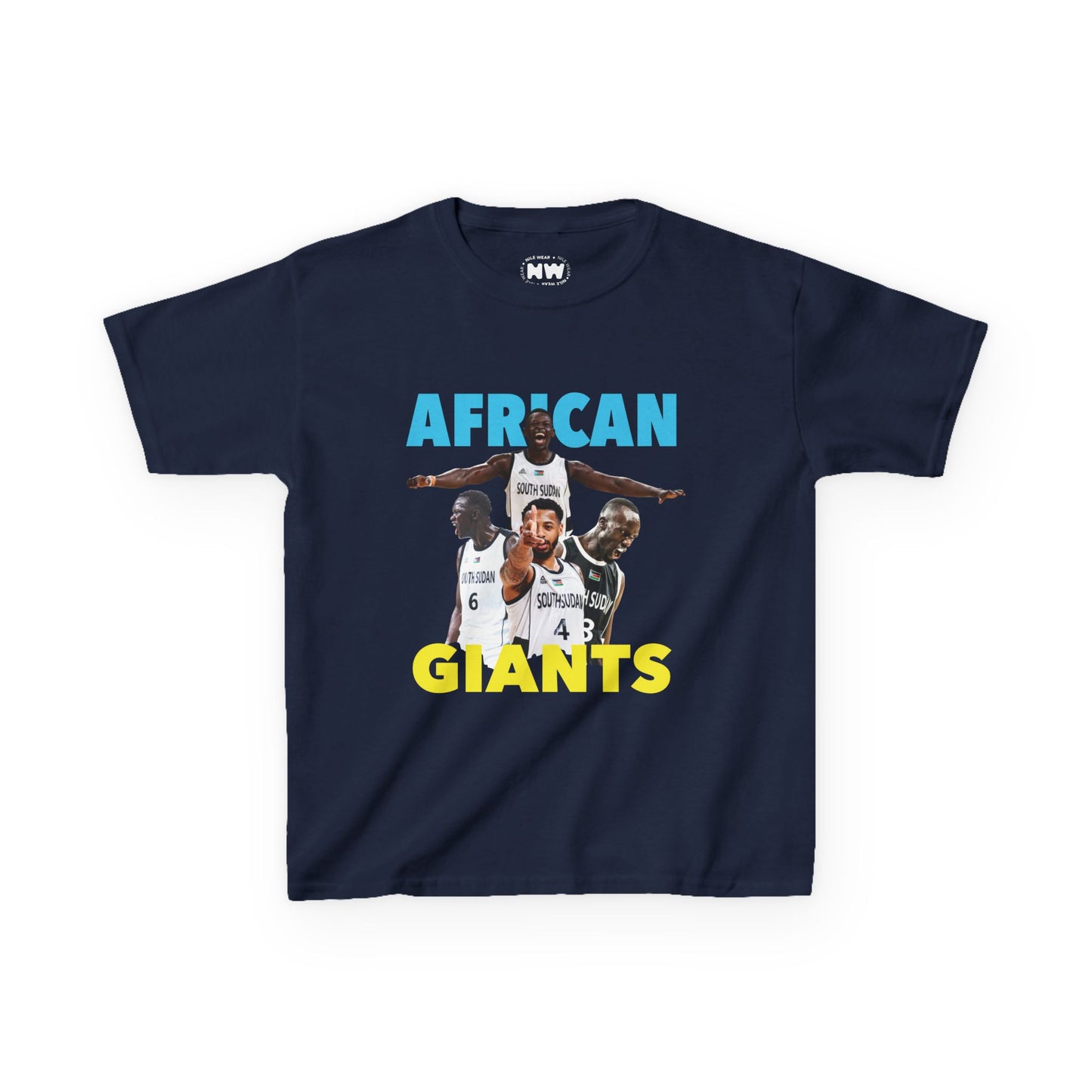 Kids Cotton Tee | African Giants Design, Youth T-Shirt, Sports Apparel, Birthday Gift, Basketball Fanwear, Fun Casual Tee